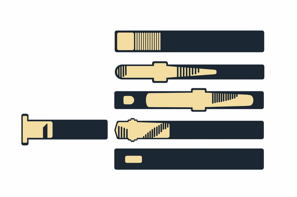 The different flange shapes of a barrel spring